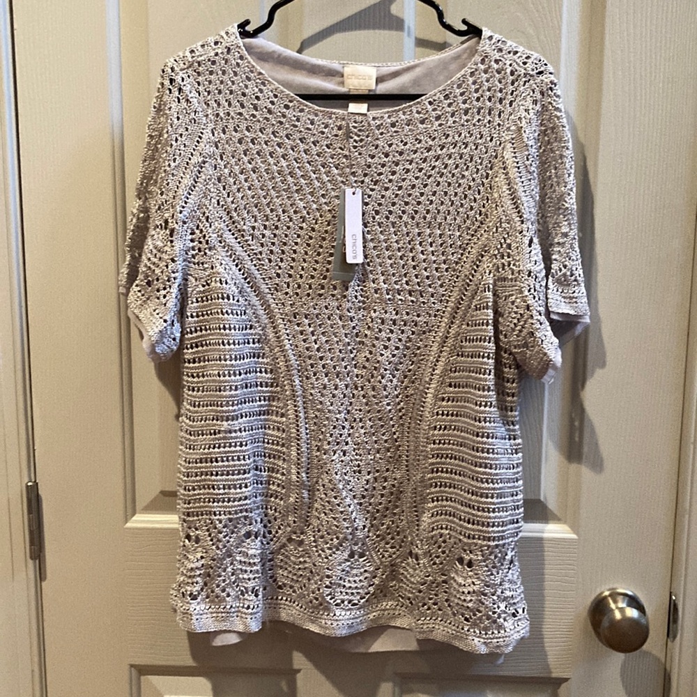 NWT Chico’s silver sweater